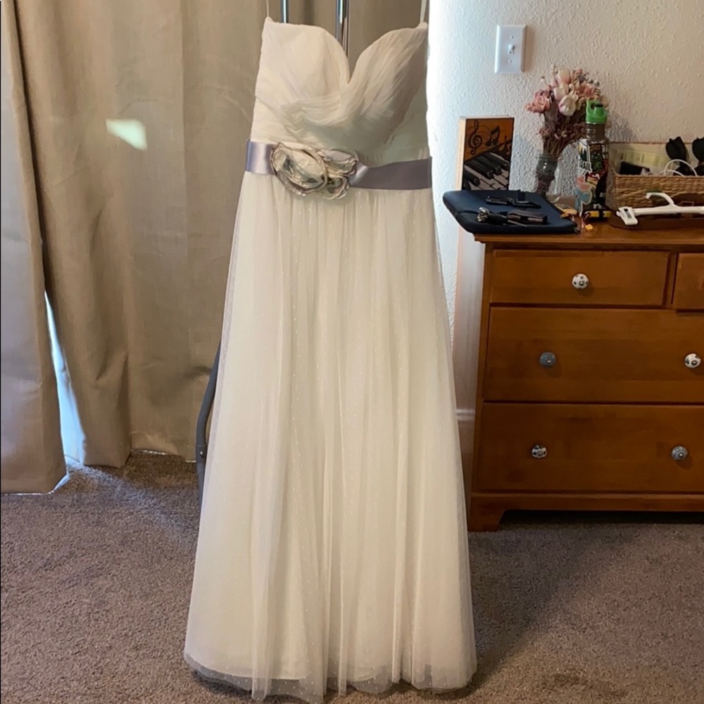 Swiss dot wedding gown